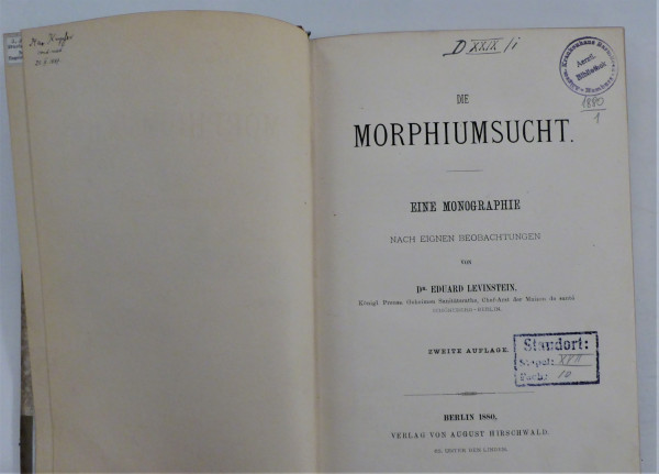 Die Morphiumsucht 1880 2. Auflage